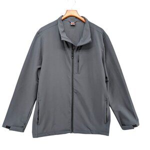 32 Degrees Heat Windbreaker Jacket Mens Grey Full Zip Pockets Stretch Size XXL